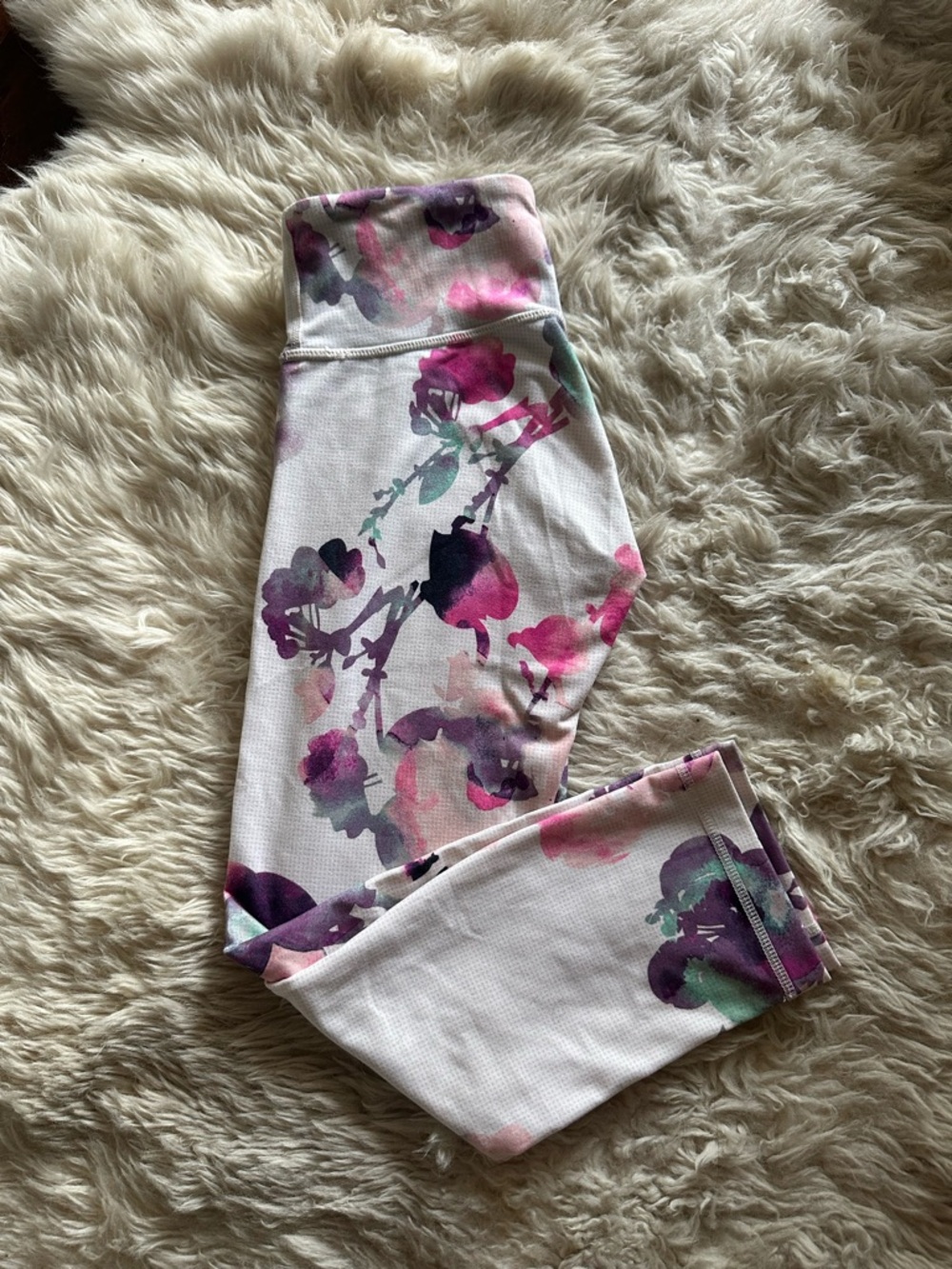 lululemon athletica Girls Floral High-Rise Leggings in Pink & Purple
